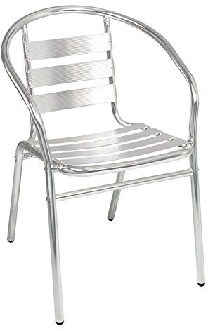 Mojawo® Qualität Aluminium Campingstuhl Gartenstuhl Stapelstuhl Bistrostuhl stapelbar Balkonmöbel Gartensitzmöbel Silber Küchenstuhl