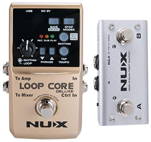 NUX Loop Core Deluxe Guitar Looper Pedal mit NMP-2 Fußschalter, 8 Stunden mit unbegrenzten Schichten, 24-Bit