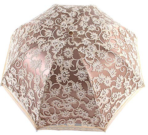 Orgrimmar Ladies Lace Parasol Umbrella Anti-UV Protection Sun Shade UPF 50+ Lightweight and Portable Folding Umbrella (Yellow)