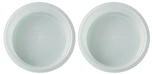 prasku 2pcs White Plastic Birds Feeding Station Bath Tray Birdseed Bowl Garden Supplies