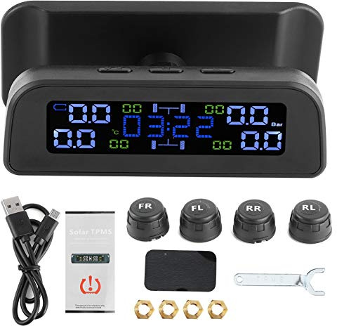 Systèmes de surveillance de la pression des pneus TPMS de voiture d'affichage à cristaux liquides de solaire avec horloge de capteur externe conçue capteur pression pneu