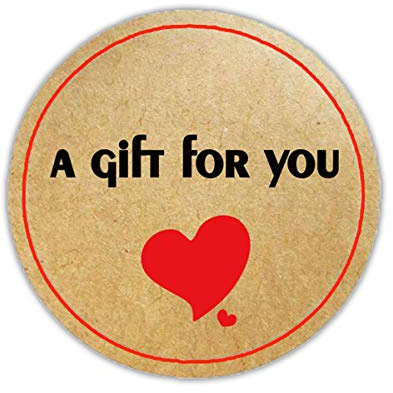 Remarkable A Gift for You Stickers Labels ,1.5 Inch Round Natural Kraft Red Heart Gift Labels Thank You Adhesive Stickers（500 Pcs）