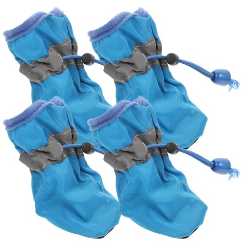 UKCOCO Waterproof Dog Boots for Small to Medium Dogs - Anti-Slip Rubber Sole Paw Protection for Outdoor Walking in Wet Muddy and Cold Conditions - Easy to Wear All-Season Pet Booties