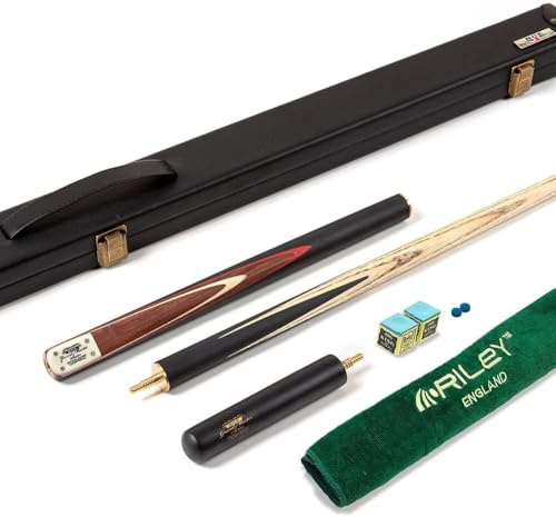 BCE Grandmaster Queue de Billard 3/4 avec Extension et étui Rigide - 145cm Queue de Snooker avec Pointe de 9,5 mm Manche - Frêne d'Amérique du Nord épissé à la Main Sapele Acajou (GM-400)