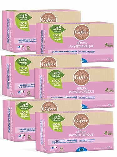 Gifrer Fysiologiskt serum näs- och oftalmisk tvätt NY - förpackning med 6 lådor med 24 x 10 ml