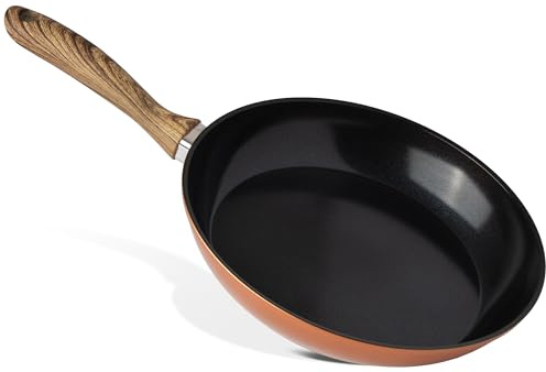 nuovva Non Stick Frying Pan - Induction Fryingpan nonstick - Kitchen Chefs Pan Cookware - Copper, 26cm