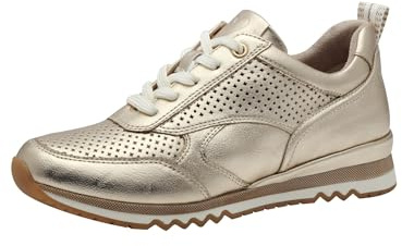 Marco Tozzi Baskets Plates à Lacets pour Femme - Vegan, Or, 39 EU
