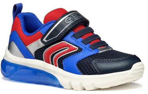 Geox J CIBERDRON Boy C - Scarpe da Ginnastica Bambino, Navy/Dk Red,