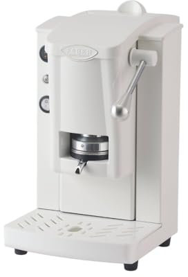 FABER COFFEE MACHINES | Modell Slot Kolor Plast | Kaffeemaschine für 44 mm ESE-Pads | verstellbare Padpresse | herausnehmbarer Padhalter mit Magnet (TOTAL WHITE MILK)
