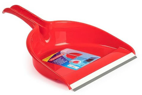 CABLEPELADO Recogedor de Mano plastico con Goma (Rojo)