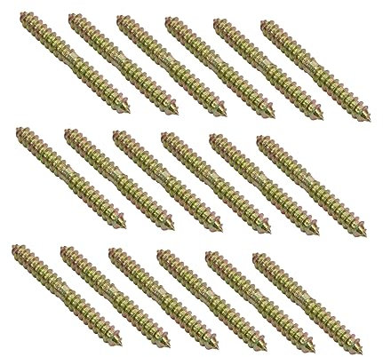 ULTECHNOVO 40 Piezas Tornillo De Doble Tornillo Autorroscante Para Conectar Barras Roscadas De Madera Perno Galvanizado