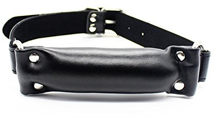 Leather Mouth Gag Adult Adjustable Leather Strap Open Mouth Bone Gag - Breathable Mouth Gag - SM Bondage Restraint Slave Game Erotic Sex Toys