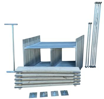Toptower Classic Scaffolding Tower 8.0m (Working Height) 4' x 4' Base Size DIY Galvanised Scaffold Tower