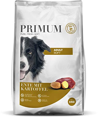 Primum - Soft Ente mit Kartoffel - 5 kg - Halbfeuchtes Hundefutter - Getreidefreies Trockenfutter - Hoher Fleischanteil - Optimal verdaulich