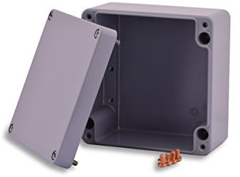 BOXEXPERT Aluminium Industriegehäuse, 160x160x91mm, IP66, pulverbeschichtet, grau, Wandgehäuse, Installationsgehäuse, Leergehäuse, Druckgussgehäuse, Gehäuse der Serie Alster