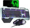 Hoopond combinación de Teclado y ratón con híbrido/RGB 16 Tipos de retroiluminación Teclado de Juego USB de Metal Negro con Soporte de Mano + 3200 PPP Ratón 4 Colores Que Respira + Mouse Pad de PC