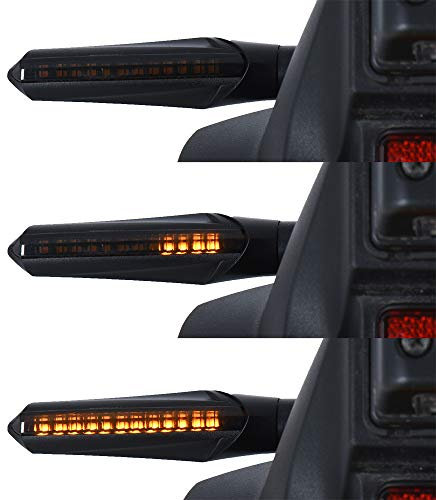 Oxford-UK OX621 Sequential Streaming Motorcycle Indicators. Flowing turn signal (pair), Black