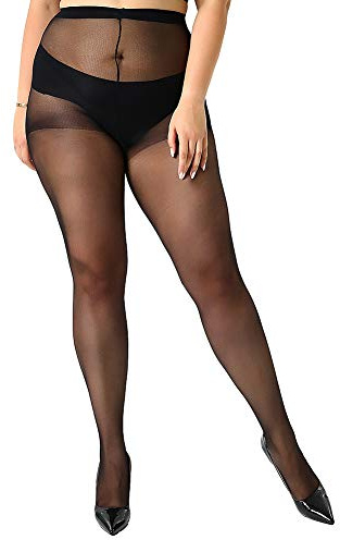 MANZI Women's 4 Pairs Plus Size Control Top Ultra-Soft Tights