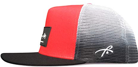 Grace Folly Trucker Hat for Men & Women. Snapback Mesh Caps (Red & Black with Fade)