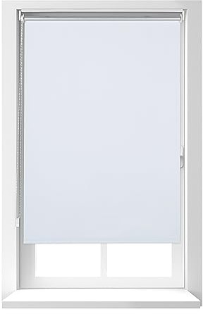 Relaxdays Thermorollo, ohne Bohren, Klemmfix, Kettenzug, 80x160 cm, Stoffbreite 76 cm, blickdichtes Klemmrollo, weiß