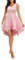 Meetjen Robe de Mariée pour Femme Robes de Soirée Vintage Haute et Basse pour Adolescentes À Paillettes Satin Rose M