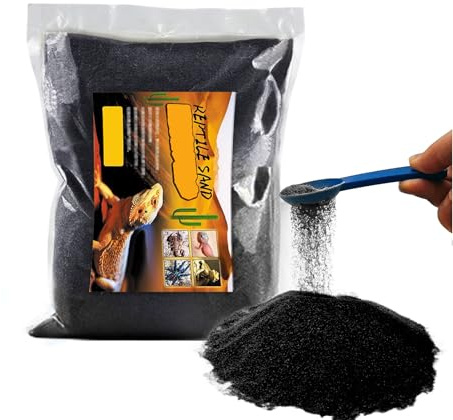 BNOSDM Reptile Sand Bearded Dragons Substrate Sands Lizard Terrarium Bedding Desert Blend for Snakes Geckos Chameleon Tortoise Frogs Scorpion Invertebrates Amphibian 2.2lb (Black)
