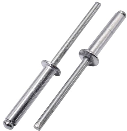 SKIR'CO 200 rivetti ciechi in alluminio 4,8 x 26 mm, mandrino in acciaio, rivetti a testa bombata, DIN 7337