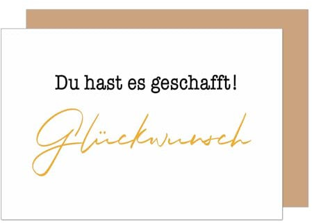 Edition Seidel Premium Glückwunschkarte zur bestandenen Prüfung mit Umschlag. Grußkarte Billet Karte mit Spruch Abschluss Feier Abitur Studium Mann Frau Jugendliche Jugendlicher (PR144 SW024)