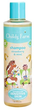 Childs Farm, Kids Shampoo for Dry, Sensitive, Eczema-prone Skin & Scalp, Strawberry & Organic Mint, Detangles & Nourishes, Vegan, Cruelty-Free, 8.4 Fl Oz