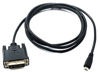System-S Cable HDMI de 180 cm, micro conector a DVI D 24+1, 25 pines, adaptador de tornillo de montaje