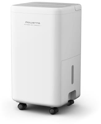 Rowenta Extreme Dry Compact +, Deshumidificador 16L/día para Habitaciones hasta 40m², Secado Ropa 30% Más Rápido, Silencioso, 3 Modos con Temporizador, Indicador Humedad, Compacto y potente, DH5260