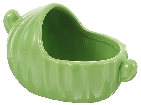 TOBBOMEY Bain De Sable pour Hamster en Céramique Vert, Bac à Sable Salle De Bain pour Petits Animaux, Accessoire Cage pour Chinchilla Et Hamster