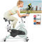 DeerRun Heimtrainers Fahrrad mit Magnetischem Widerstand, Indoor Fitnessbike Heimtrainer mit APP Tracking, Kardio Training Ergometer Fahrrad, Hometrainer Fahrrad 136 kg Belastbar