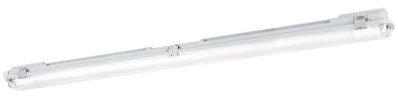 EGLO fuktstålig lampa Eco Tube-E, belysning för källare och garage | rörlampa, taklampa fuktigt utrymme, 128,5 cm, grå plast, G13 sockel, IP65