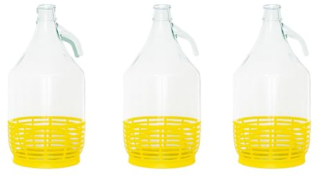 FERROELETTRA Damigiana Vetro 5 Litri - Bottiglione con Chiusura con Tappo a Pressione Ermetica - Dama per Olio - Contenitore Olio 5 Litri - Damigiane e Bottiglioni per Prodotti Alimentari (3)