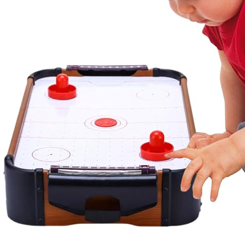 Mesa De Aire Hockey - Compacto de Madera | Juguete de Hockey sobre Aire Mini Y Ligero De Mesa | para Cumpleaños Navidad Año Nuevo Adolescentes Jóvenes