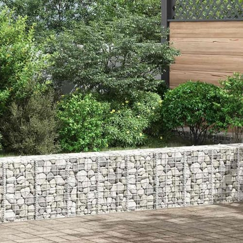 Gecheer Gabbione, Fioriera Rialzata 30x30x50 cm in Ferro, Gabbione Giardino, Griglia Maglie Saldate per Creare Muri di Sostegno e Progettazione del Paesaggio