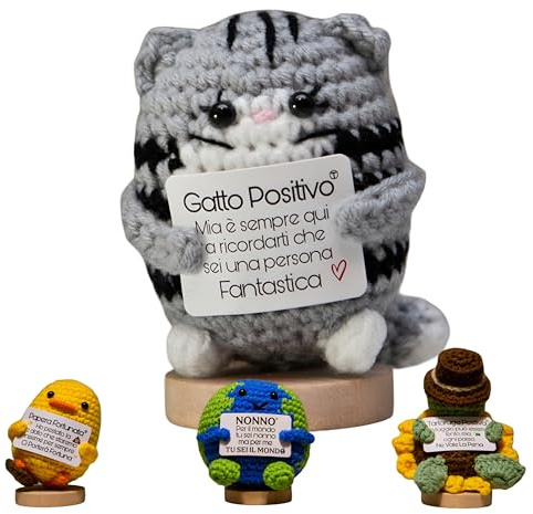 TerraDesign® - Regalo Amante dei Gatti - Amuleto Artigianale da Scrivania - Statuetta Decorativa Motivazionale - Idea Regalo Compleanno Donna Amica - Regalo Dolce per Lei