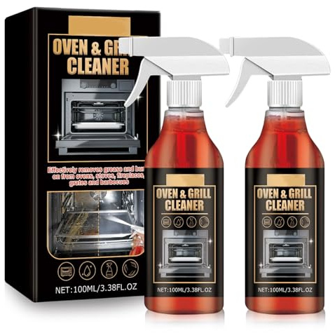 Set de 2 Sprays pour Nettoyage de Four et Barbecue, Nettoyant Four, Nettoyant Four Puissant Professionnel, Dégraissant Rapide, pour Hotte Aspirante, Four, Barbecue et Plus