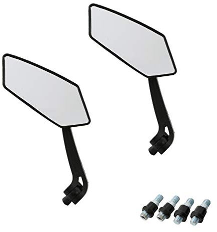 Rückspiegel, OSAN 2x [8mm/10mm] Universal Acryl/ABS Kunststoff Motorrad Spiegel Fit Sport Choppers Cruiser, schwarz