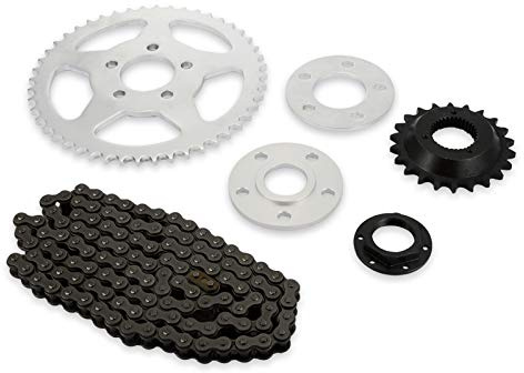 DaSen Chain Drive Transmission Sprocket Conversion Kit Belt to Chain Compatible with Harley Sportster 72 48 Iron Roadster 883 1200 XL 2004-2023