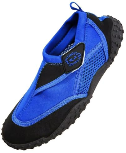 Aqua Beach Surf Wet Water Shoes Boys Girls Mens Womens Unisex Wetsuit Boots (Black/Blue Adult 2)