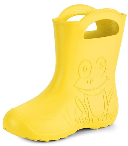 Ladeheid Botas de Goma en EVA para Mujer Botas Resistentes al Agua Impermeables Zapatos de Lluvia para Mujeres Women Rainboots LA-CA-09 (Amarillo, 38/39 EU)