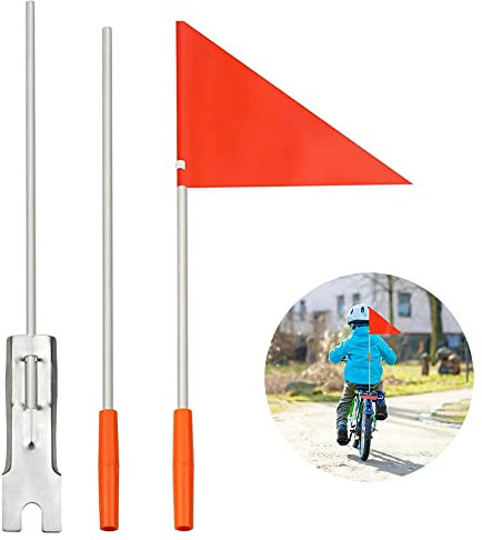 Roysmart Fahrradfahne, Sicherheitswimpel für KinderFahrrad, Fahrradwimpel Wimpelstange, Fahrrad Sicherheitswimpel mit Halterung, Wimpelstange Fahrradanhänger