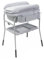 Cuddle & Bubble baignoire à langer ergonomique avec un matelas et un réducteur souple, hauteur réglable, fermeture compacte, rangement pour les parents, max. 11 kg, Grey Melange, gris