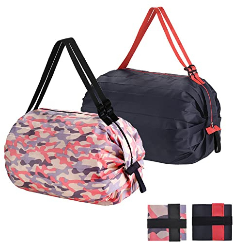 QZDAFFIC Foldable Shopping Bags with Secure Zipper