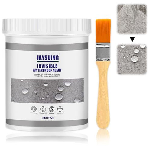 Ganbaro Transparent Waterproof Coating Agent, Invisible Waterproof Agent Waterproof Sealant, Clear Polyurethane Waterproof Coating Agent, Waterproof Anti-Leakage Agent Roof, Patio, Bathroom （100 g）
