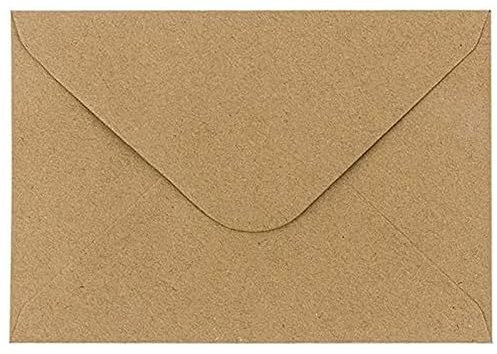 50 Stück B6 Briefumschläge (175x125 mm) 120g Kraftpapier - Vintage Braun ohne Fenster mit Nassklebung für Hochzeit Einladungen Grußkarten