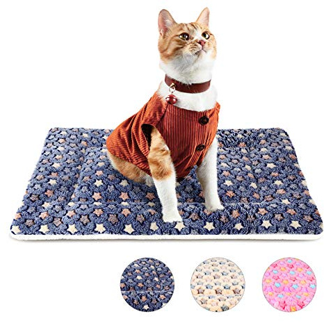 MORA PETS Flat Cat Bed 18 Inch Reversible Mat for Cats & Kittens
