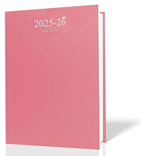 2024 2025 akademisk studentdagbok A5 vecka-till-vy fallbunden (röd)
